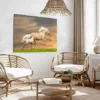 Bella Home Grass Field & Horses Sunset View Print Canvas Ready to hang - Image 2