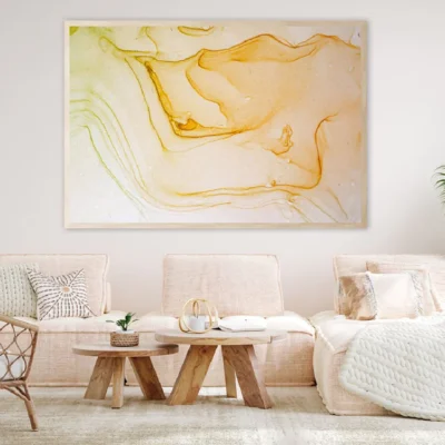 Golden Liquid Abstract Design Home Decor Premium Quality Poster Print Choose Your Sizes