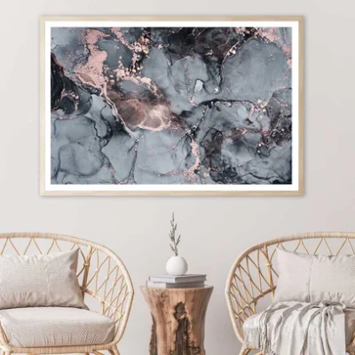 Grey & Pink Alcohol Ink Abstract Design Home Decor Premium Quality Poster Print Choose Your Sizes