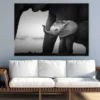 Baby Elephant Closeup B&W Photograph Print 100% Australian Made - Image 2