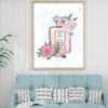 Perfume Bottle & Roses Leaves Home Decor Premium Quality Poster Print Choose Your Sizes - Image 2