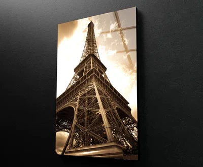 Vintage Eiffel Tower And Sky Portrait Photograph Acrylic Glass Print Tempered Glass Wall Art 100% Made in Australia Ready to Hang