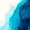 Blue & White Liquid Abstract Art Glass Framed Wall Art, Ready to Hang Quality Print - Image 2