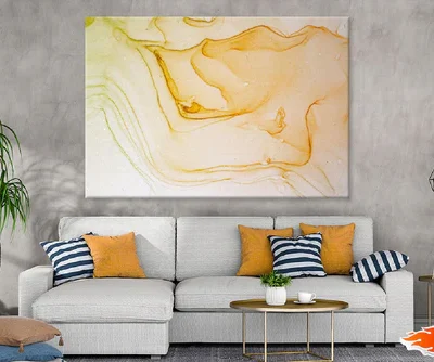 Golden Liquid Abstract Design Print 100% Australian Made