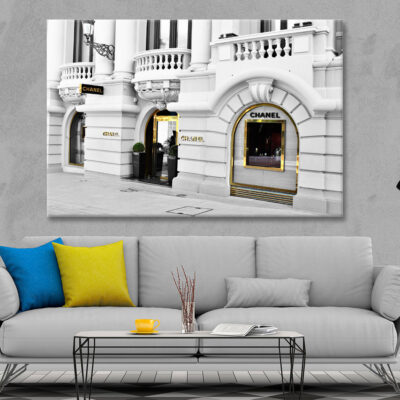 Black with Gold Luxury Fashion Store Print Canvas Ready to hang