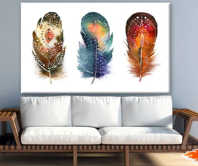 Colourful Feather Painting Print 100% Australian Made