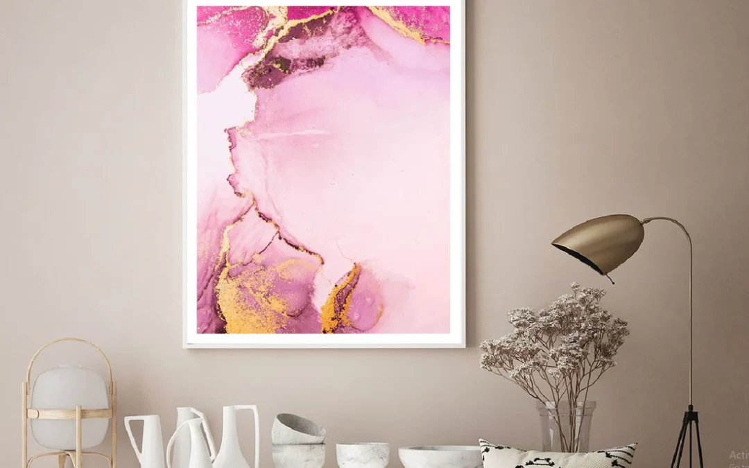 Pink & Gold Marble Abstract Design Home Decor Premium Quality Poster Print Choose Your Sizes