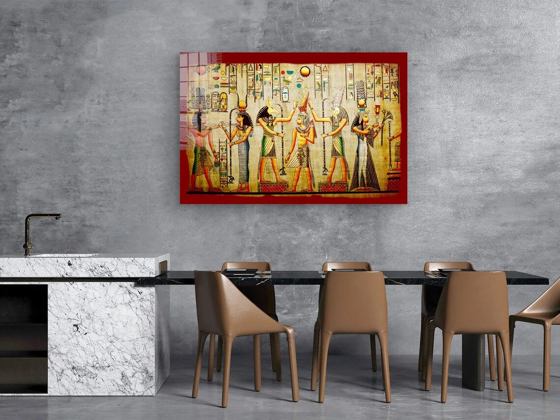 Egyptian God Vector Print Tempered Glass Wall Art 100% Made in Australia Ready to Hang - Image 3