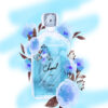 Blue Colored Fashion Perfume Bottle with Flowers Design Home Decor Premium Quality Poster Print Choose Your Sizes - Image 4
