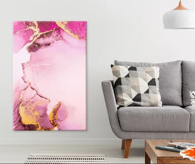 Pink & Gold Marble Abstract Design Print 100% Australian Made