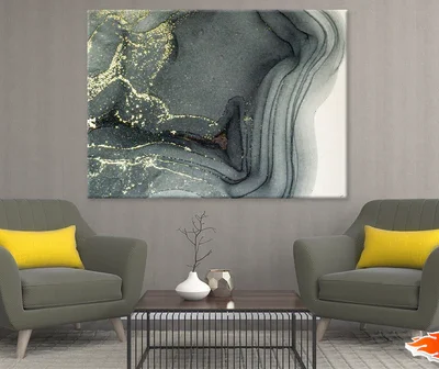 Black White & Gold Abstract Art Print 100% Australian Made