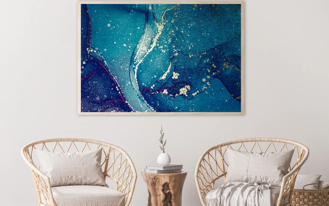 Blue & White Abstract Design Home Decor Premium Quality Poster Print Choose Your Sizes