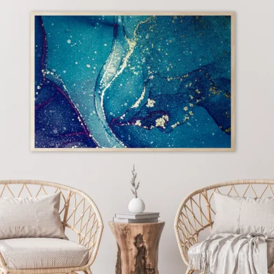 Blue & White Abstract Design Home Decor Premium Quality Poster Print Choose Your Sizes
