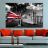 Houses Of Parliament with Flag of England, London, UK Wall Art Decor 100% Australian Made