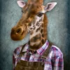 Giraffe with Clothes Painting Home Decor Premium Quality Poster Print Choose Your Sizes - Image 2