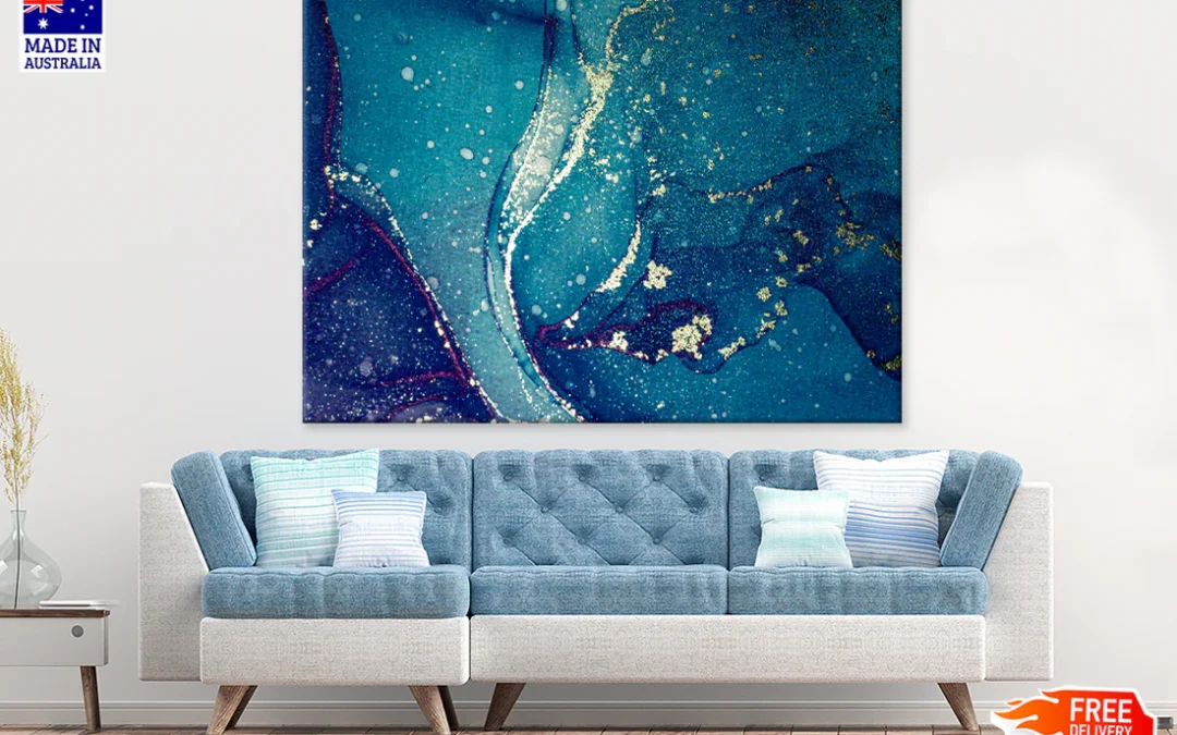 Blue & White Abstract Design Print 100% Australian Made