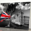 Houses Of Parliament with Flag of England, London, UK Acrylic Glass Print Tempered Glass Wall Art 100% Made in Australia Ready to Hang