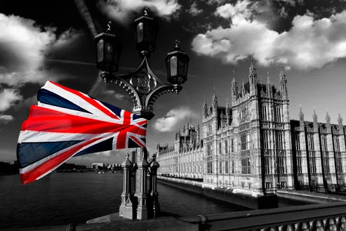 Houses Of Parliament with Flag of England, London, UK Acrylic Glass Print Tempered Glass Wall Art 100% Made in Australia Ready to Hang - Image 5