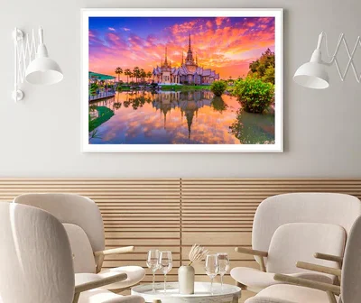 Sunset In Temple at Wat None Kum in Thailand Home Decor Premium Quality Poster Print Choose Your Sizes