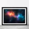 Nebulae On Illustrated Space Glass Framed Wall Art, Ready to Hang Quality Print