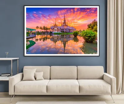 Sunset In Temple at Wat None Kum in Thailand Home Decor Premium Quality Poster Print Choose Your Sizes