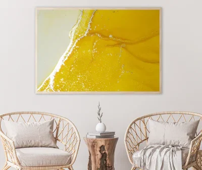 White & Yellow Abstract Design Home Decor Premium Quality Poster Print Choose Your Sizes
