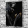 Gold Woman Abstract Print Tempered Glass Wall Art 100% Made in Australia Ready to Hang - Image 4