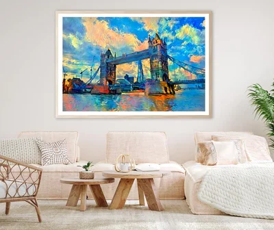 Oil Painting London Tower Bridge Home Decor Premium Quality Poster Print Choose Your Sizes