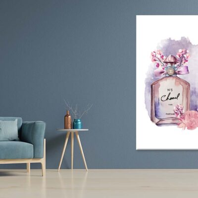 Purple Pink Perfume With Flowers Print 100% Australian Made