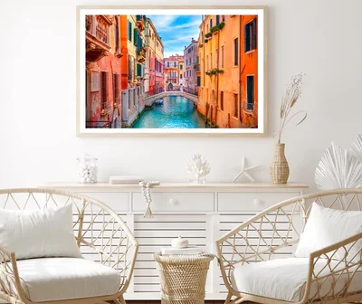 Narrow Canal with A Bridge in The Middle Home Decor Premium Quality Poster Print Choose Your Sizes