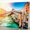 Rialto Bridge at Sunset in Venice, Italy Acrylic Glass Print Tempered Glass Wall Art 100% Made in Australia Ready to Hang