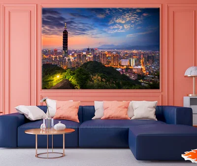 Night view of taipei Taiwan Print 100% Australian Made