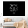 Black & White Beautiful Tiger on Black Wall Art Decor 100% Australian Made - Image 2