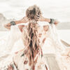 Fashion Girl in Boat Faded Photograph Glass Framed Wall Art, Ready to Hang Quality Print - Image 2