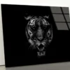 Black & White Beautiful Tiger on Black Acrylic Glass Print Tempered Glass Wall Art 100% Made in Australia Ready to Hang
