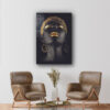 African Woman & Jewels Print Tempered Glass Wall Art 100% Made in Australia Ready to Hang - Image 2