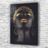 African Woman & Jewels Print Tempered Glass Wall Art 100% Made in Australia Ready to Hang