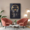 African Woman & Jewels Print Tempered Glass Wall Art 100% Made in Australia Ready to Hang - Image 3