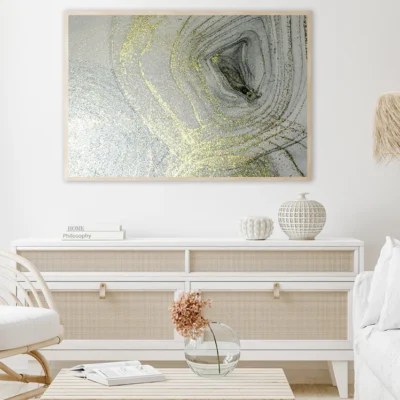 Gray & Gold Abstract Design Home Decor Premium Quality Poster Print Choose Your Sizes
