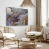 Bella Home Blue Brown & Gold Fluid Abstract Print Canvas Ready to hang - Image 3