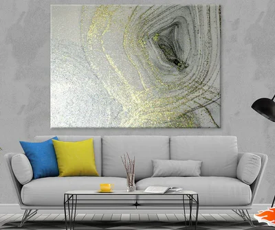 Gray & Gold Abstract Design Print 100% Australian Made
