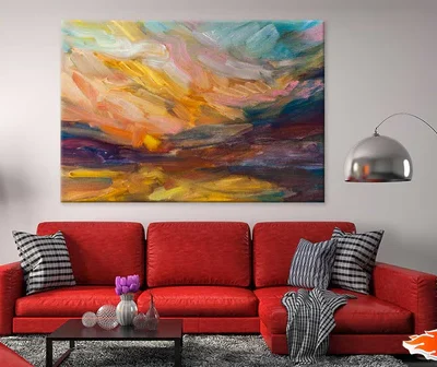 Sunset Sky Abstract Oil Painting Print 100% Australian Made