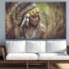 Indian Worrior Woman Portrait with Feather Headdress Photograph Print 100% Australian Made