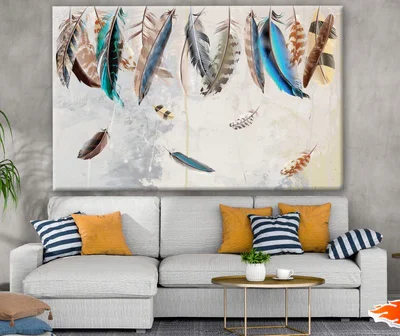 Multicolour Feather Design Print 100% Australian Made