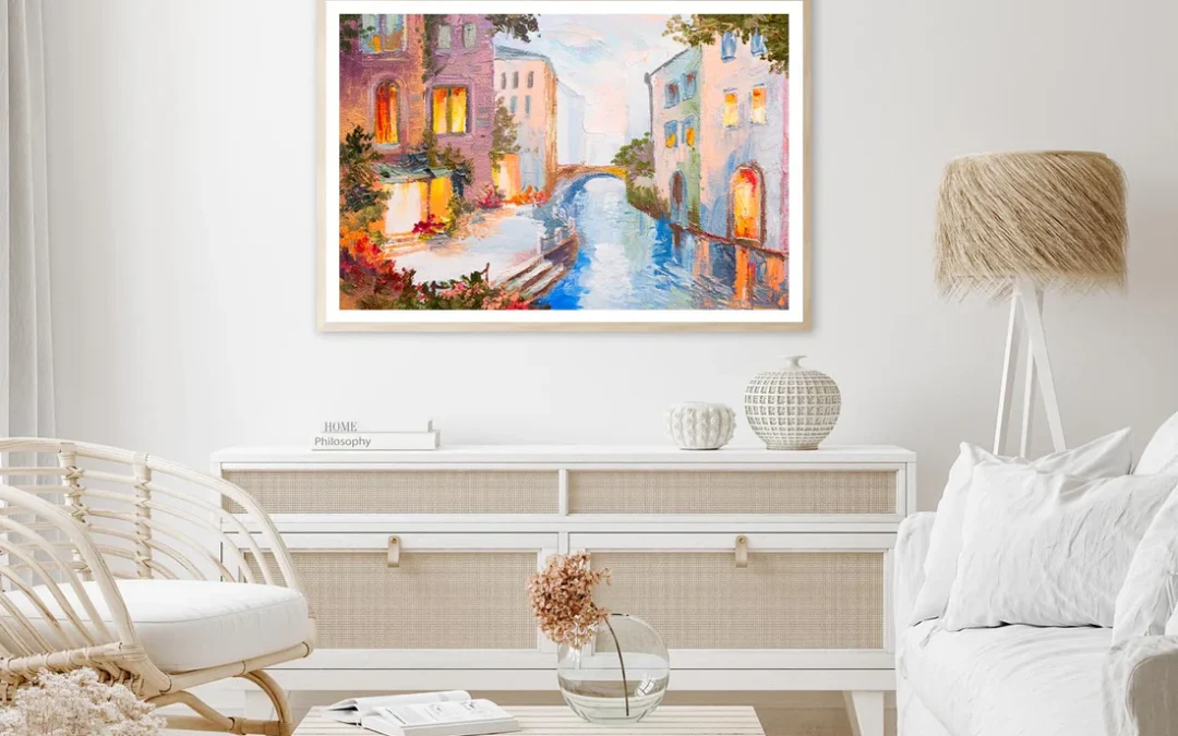 Oil Painting – Canal in Venice, Italy Home Decor Premium Quality Poster Print Choose Your Sizes
