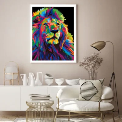 Lion Abstract Portrait Painting Home Decor Premium Quality Poster Print Choose Your Sizes