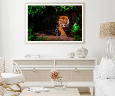 The Siberian Tiger & Forest View Home Decor Premium Quality Poster Print Choose Your Sizes