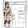 Stylish Brown Girl with Her Coffee Print 100% Australian Made - Image 3