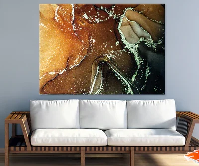 Orange & Brown Abstract Design Print 100% Australian Made