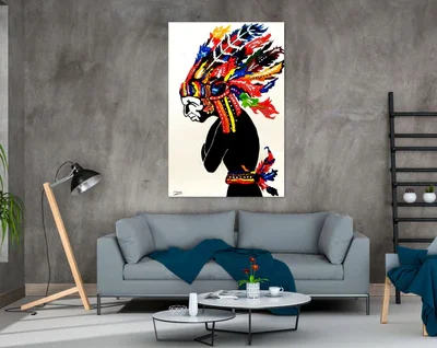 Native headdress Feather Popular multicoloured Print 100% Australian Made
